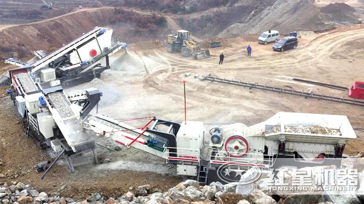 山石移動破碎生產(chǎn)線，時(shí)產(chǎn)36-230噸