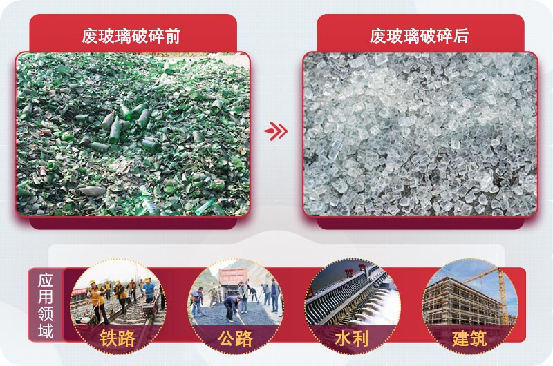 廢玻璃粉碎后用途廣，供不應求