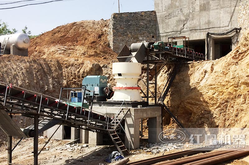 時產200噸河石碎砂生產線，圓錐破碎機圖